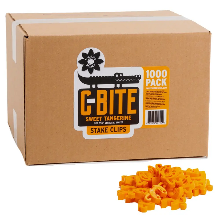C-BITE Garden Stake Clips for 7/16‚Garden Stakes (In quantities of 26 100 and 1000) Tangerine - 26 - C-BITE