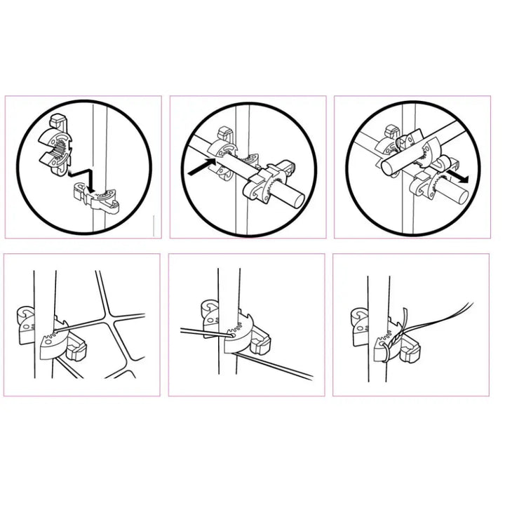 Black plastic door latch assembly with adjustable clamp for incognito c-bites garden stake collection expansion pack