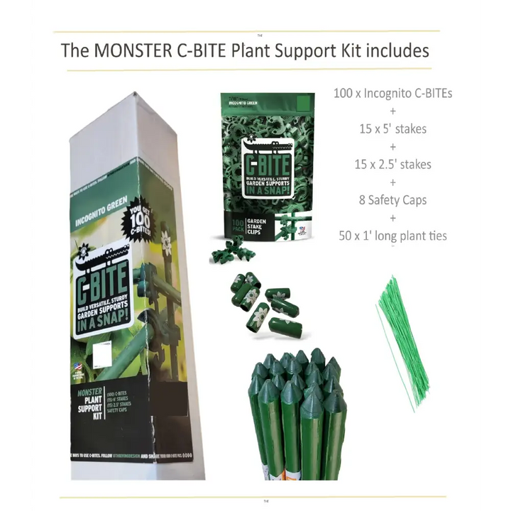 C-Bites Monster Garden Plant Support! Custom Trellis & Tomato Cage Kits 4- Plant Support