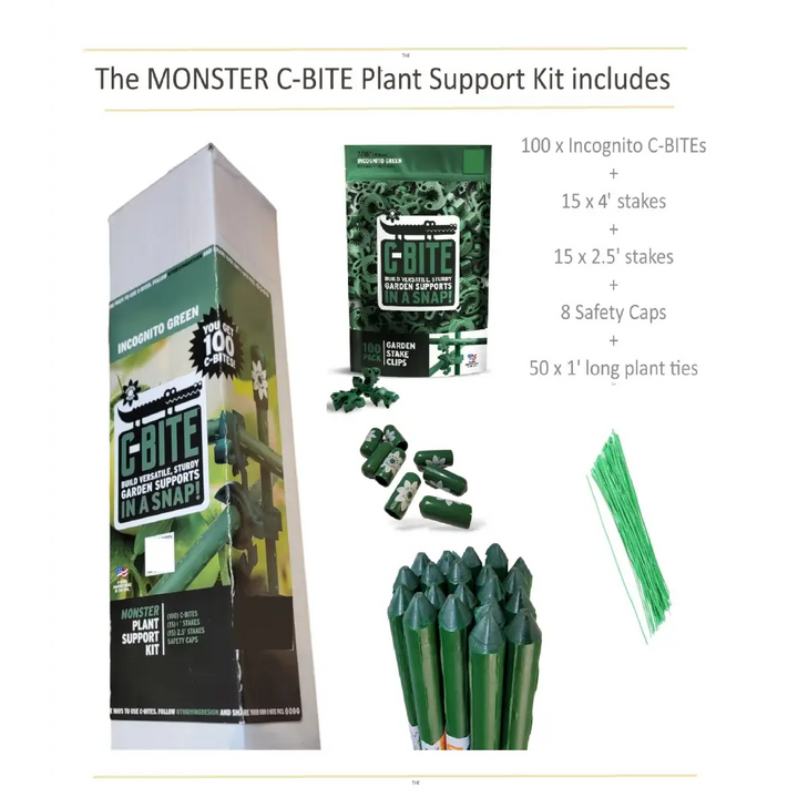 C-Bites Monster Garden Plant Support! Custom Trellis & Tomato Cage Kits 4- Plant Support