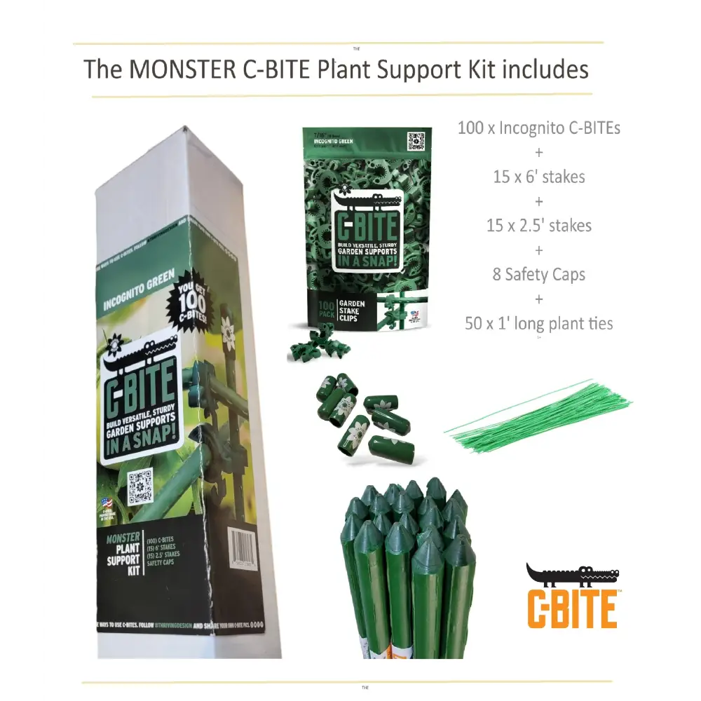 C-Bites Monster Garden Plant Support! Custom Trellis & Tomato Cage Kits 4- Plant Support