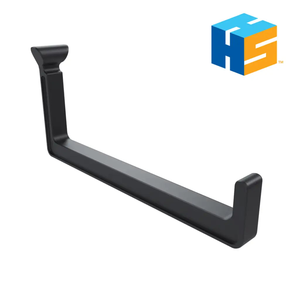 Black metal L-shaped bracket for Hang It Simple storage hanger kit