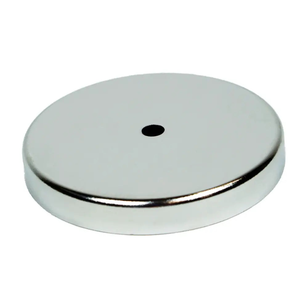 Chrome magnetic base for agilux 3in ceramic with chrome plated magnet and 95lb pull featuring a central hole