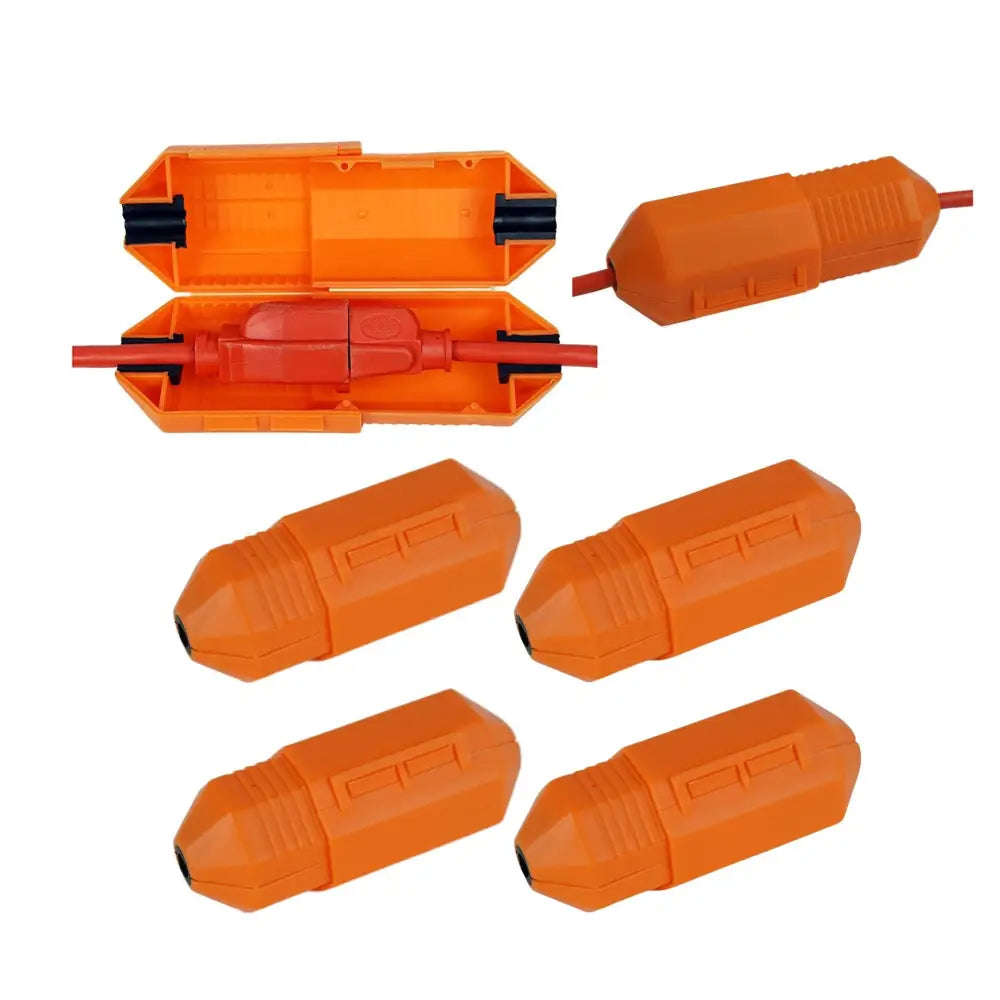 CordSafe Outdoor Extension Cord Cover – Weather-Resistant Plug Protector Made In USA - Orange 4PK - Electrical Cord