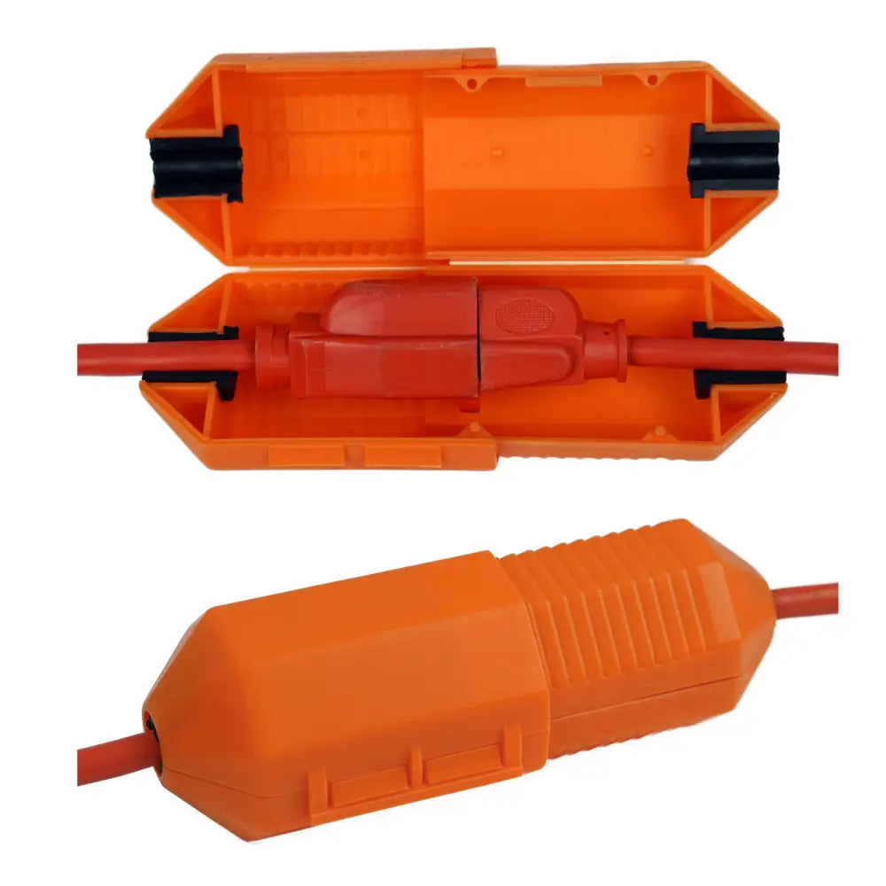 CordSafe Outdoor Extension Cord Cover – Weather-Resistant Plug Protector Made In USA - Orange 1 PK - Electrical Cord