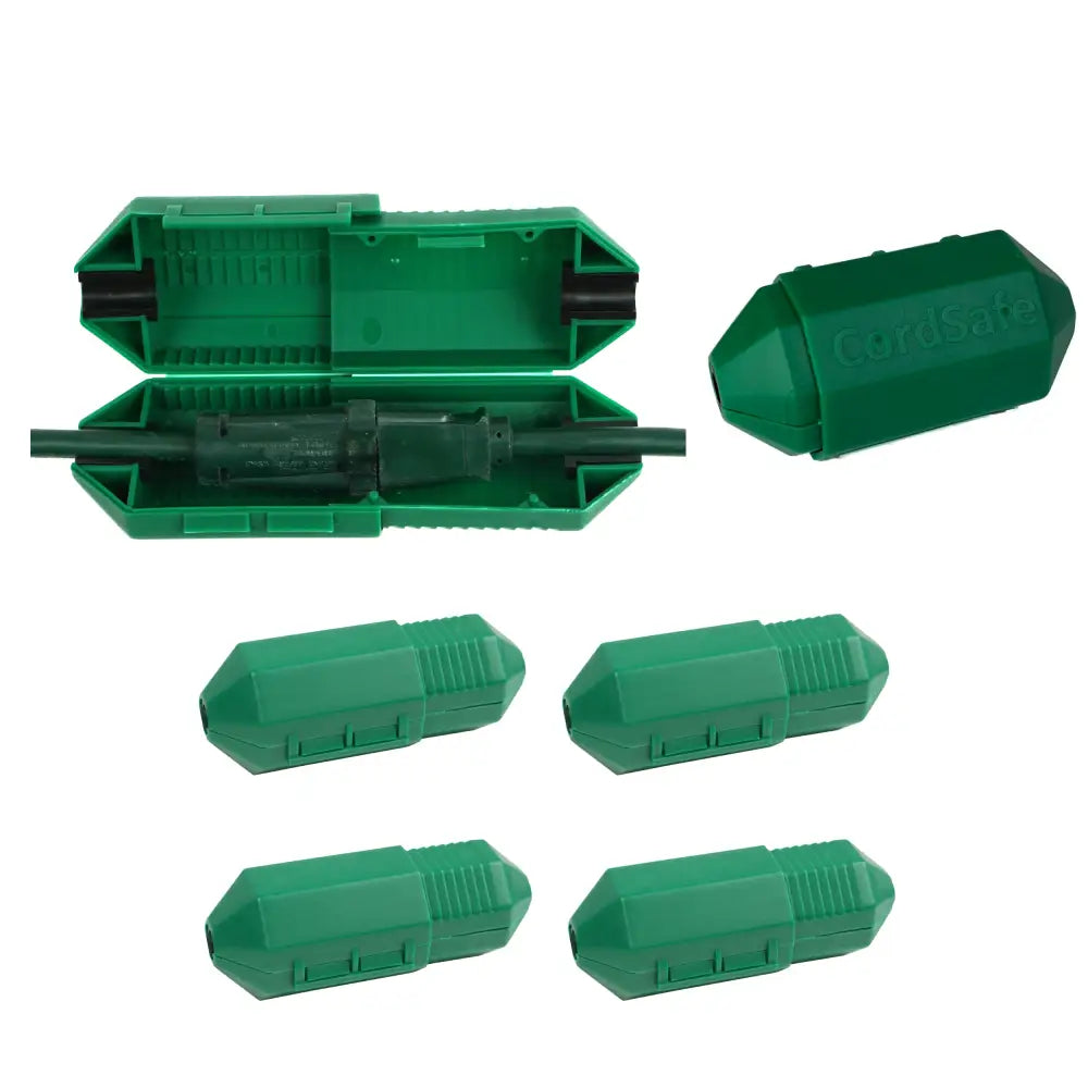 CordSafe Outdoor Extension Cord Cover – Weather-Resistant Plug Protector Made In USA - Green 4PK - Electrical Cord