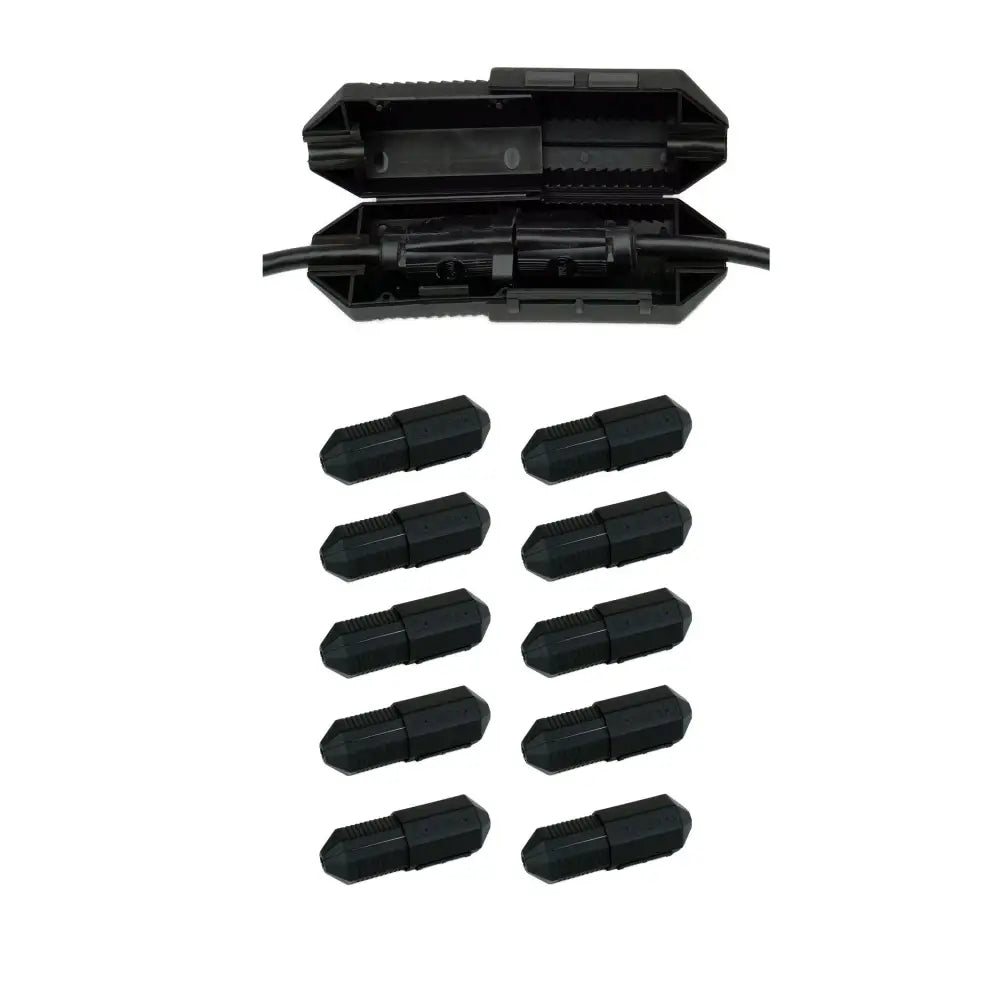 CordSafe Outdoor Extension Cord Cover – Weather-Resistant Plug Protector Made In USA - Black 10PK - Electrical Cord