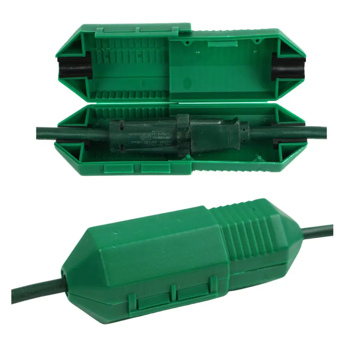CordSafe PLUS Extension Cord Safety Cover Weather Resistant Plug Protector for 12 18 AWG | Made in USA Green 1pk