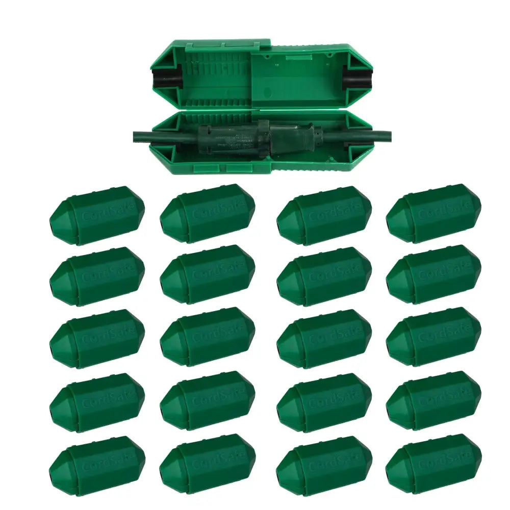 CordSafe Outdoor Extension Cord Cover – Weather-Resistant Plug Protector Made In USA - Green 20 PK - Electrical Cord