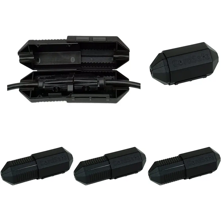 CordSafe Outdoor Extension Cord Cover ‚ Weather-Resistant Plug Protector Made In USA - Black