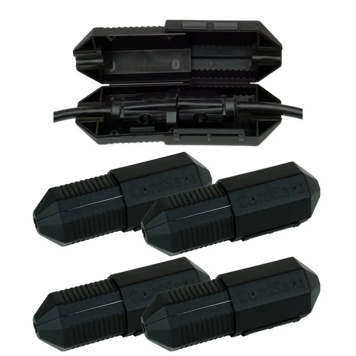CordSafe Outdoor Extension Cord Cover ‚ Weather-Resistant Plug Protector Made In USA - Black