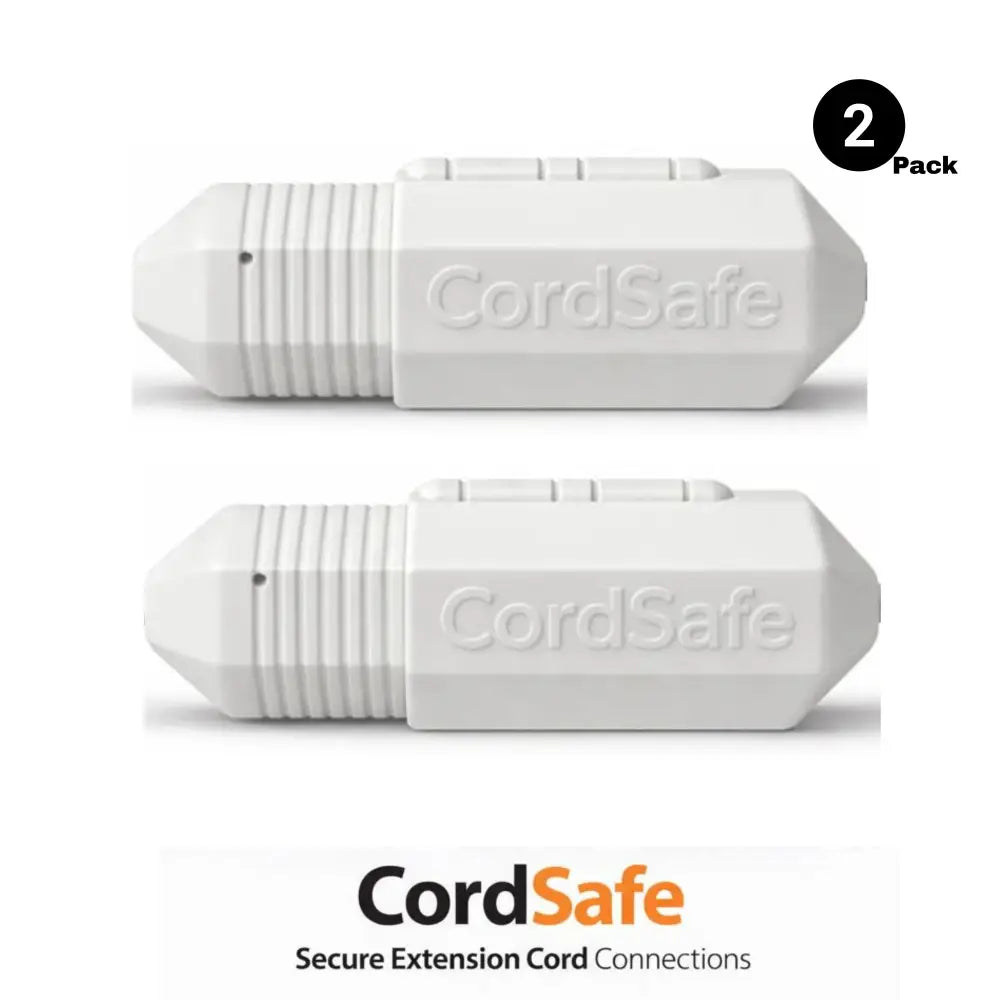 White cordsafe plus weatherproof outdoor extension cord cover with ribbed texture for safety extension cord seal