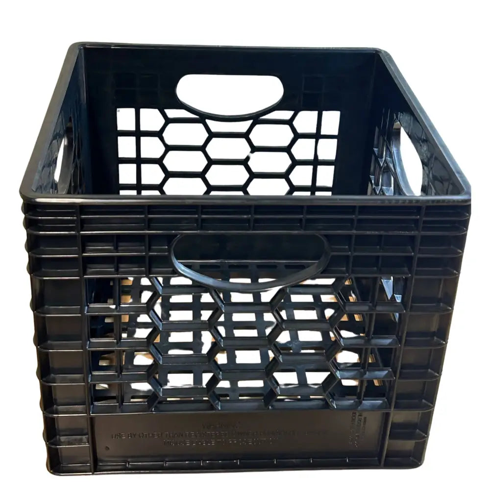 CrateMate 24QT Black Milk Crate – Stackable Heavy-Duty Storage | Made in USA - CrateMate Storage Crate