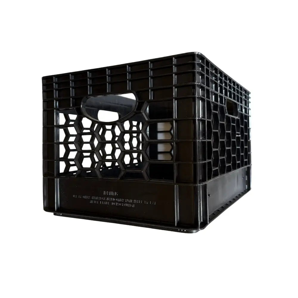 CrateMate 24QT Heavy-Duty Milk Crate Storage - Stackable Black Crate | Made in USA - CrateMate Storage Crate