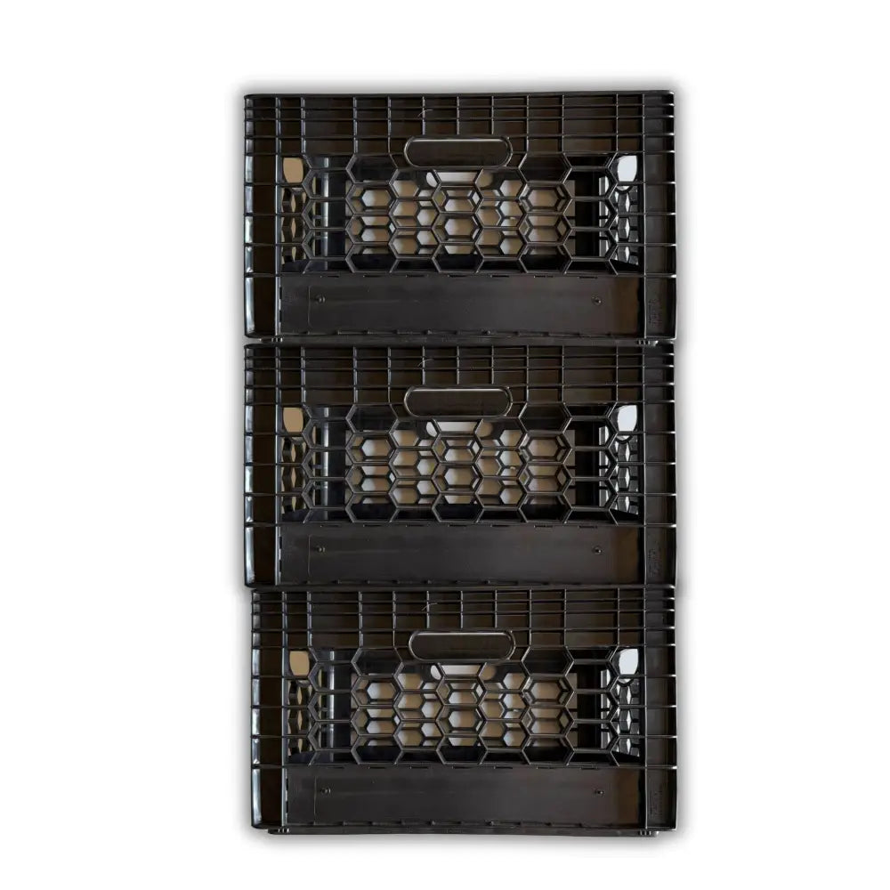 CrateMate 24QT Heavy-Duty Milk Crate Storage - Stackable Black Crate | Made in USA - CrateMate Storage Crate