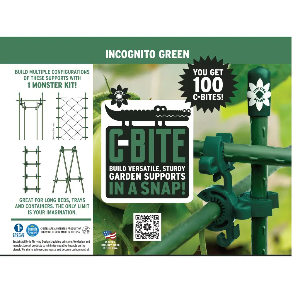 Green plastic custom trellis components for building versatile monster garden plant supports and tomato cages