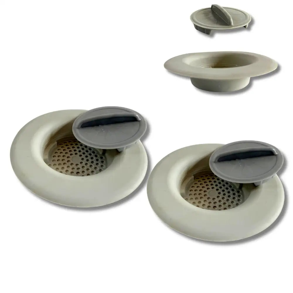 Flex Strainer 2-in-1 Kitchen Sink Strainer & Stopper – Fits 3.5” Drains Made in USA - Gray 2pk - Sink Strainer