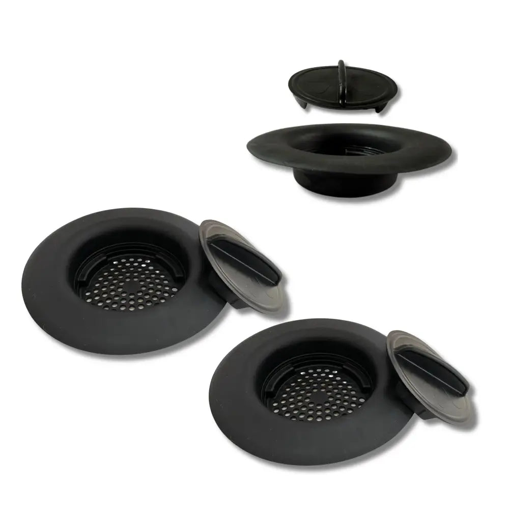 Flex Strainer 2-in-1 Kitchen Sink Strainer & Stopper – Fits 3.5” Drains Made in USA - BL 2PK - Sink Strainer