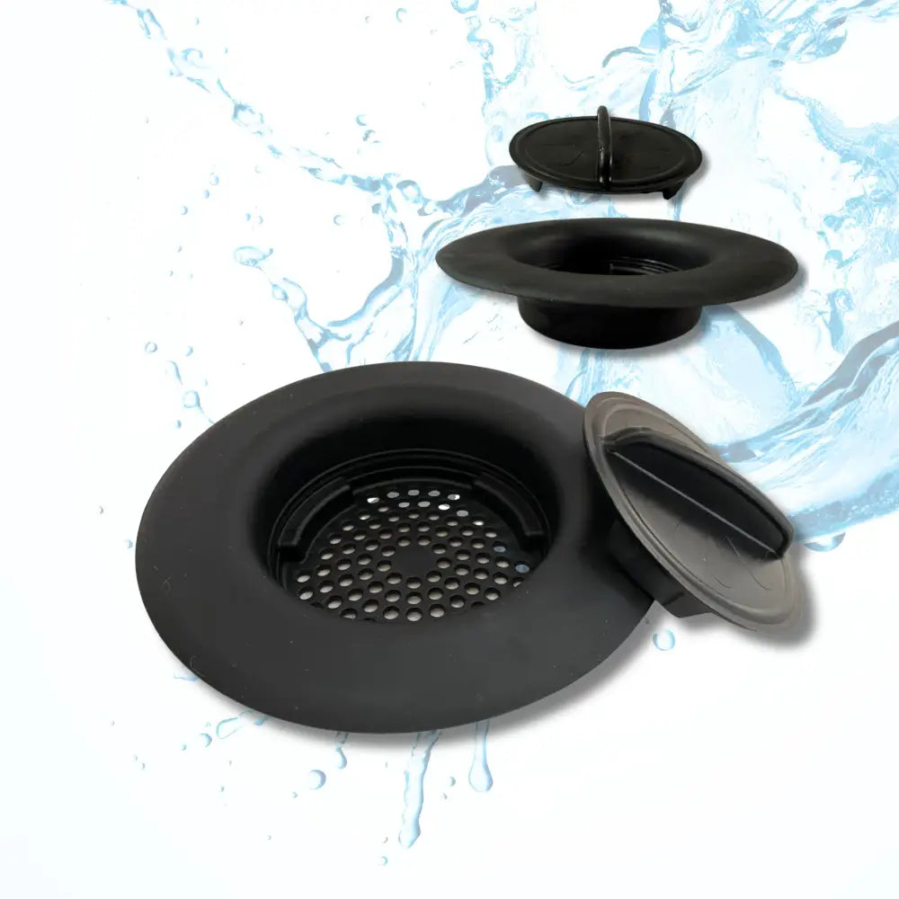 Flex Strainer 2-in-1 Kitchen Sink Strainer & Stopper  Fits 3.5IN Drains Made in USA - BL 1PK - Sink Strainer
