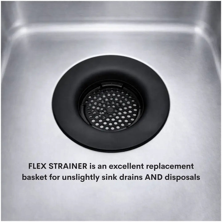 Black flex strainer kitchen sink drain basket for 3.5 inch drains