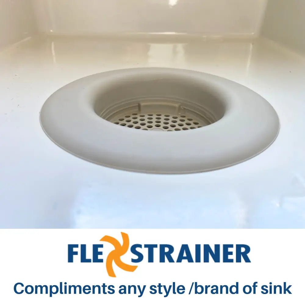 White silicone flex strainer kitchen sink basket strainer with circular design and perforated center for sink drain strainer