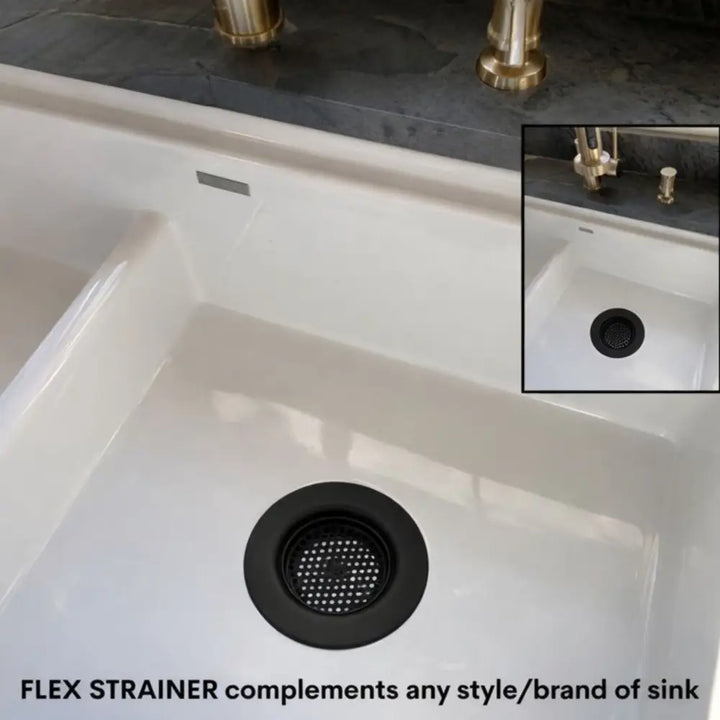 Black flexible perforated flex strainer kitchen sink drain strainer for effective kitchen sink use