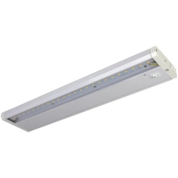 Silver FLI Products 24 inch LED under cabinet task light with integrated wire switch dimmable lights and 760 lumen output