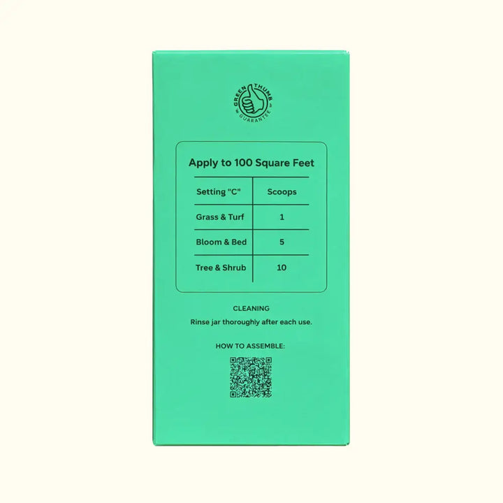 Teal-green rectangular mitogrow garden sprayer box with black instructions and circular logo for hose-end garden sprayer use