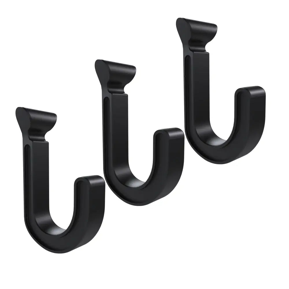 Hang It Simple Short Hooks Add-On Accessories for Kits 3-Pack Black - Hanging Storage Hooks and Rack Made in USA