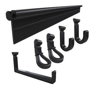 Hang It Simple Wall-Mounted Storage Hanger Kit Adjustable 18-Inch Organizer for Brooms Mops Tools Made in USA - Hanging