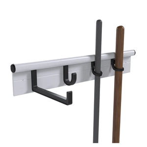 Hang It Simple Wall-Mounted Storage Hanger Kit Adjustable 18-Inch Organizer for Brooms Mops Tools Made in USA - Hanging