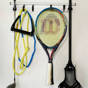 Hang It Simple Wall-Mounted Storage Hanger Kit Adjustable 18-Inch Organizer for Brooms Mops Tools Made in USA - Hanging