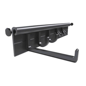 Hang It Simple Wall-Mounted Storage Hanger Kit Adjustable 18-Inch Organizer for Brooms Mops Tools Made in USA - Black