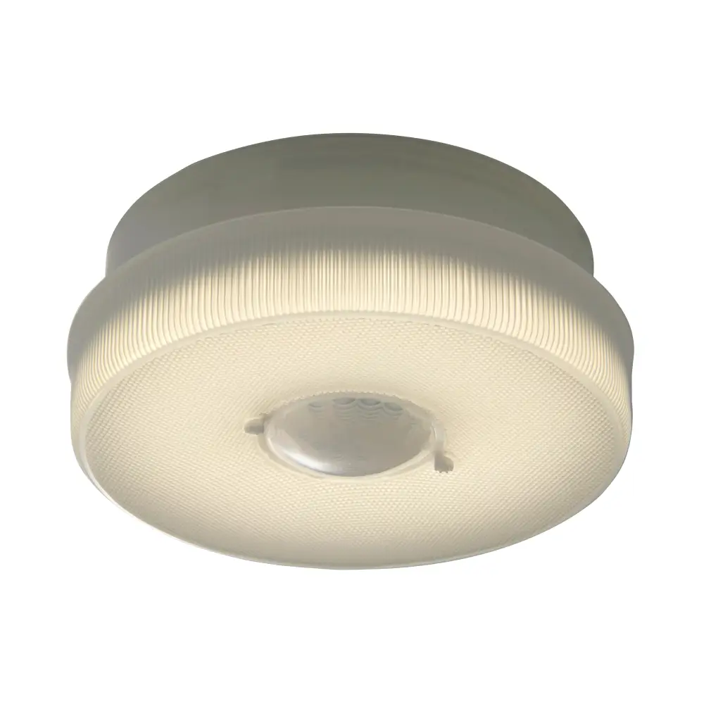 IQ America Battery-Powered LED Motion Sensor Flush Mount Ceiling Light 7 inch 1150 Lumens WH - Battery Operated Motion