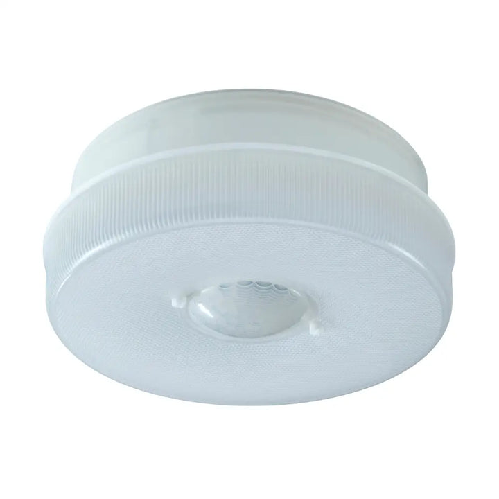 Iq america white circular battery powered ceiling light with led motion sensor lighting 1150 lumens