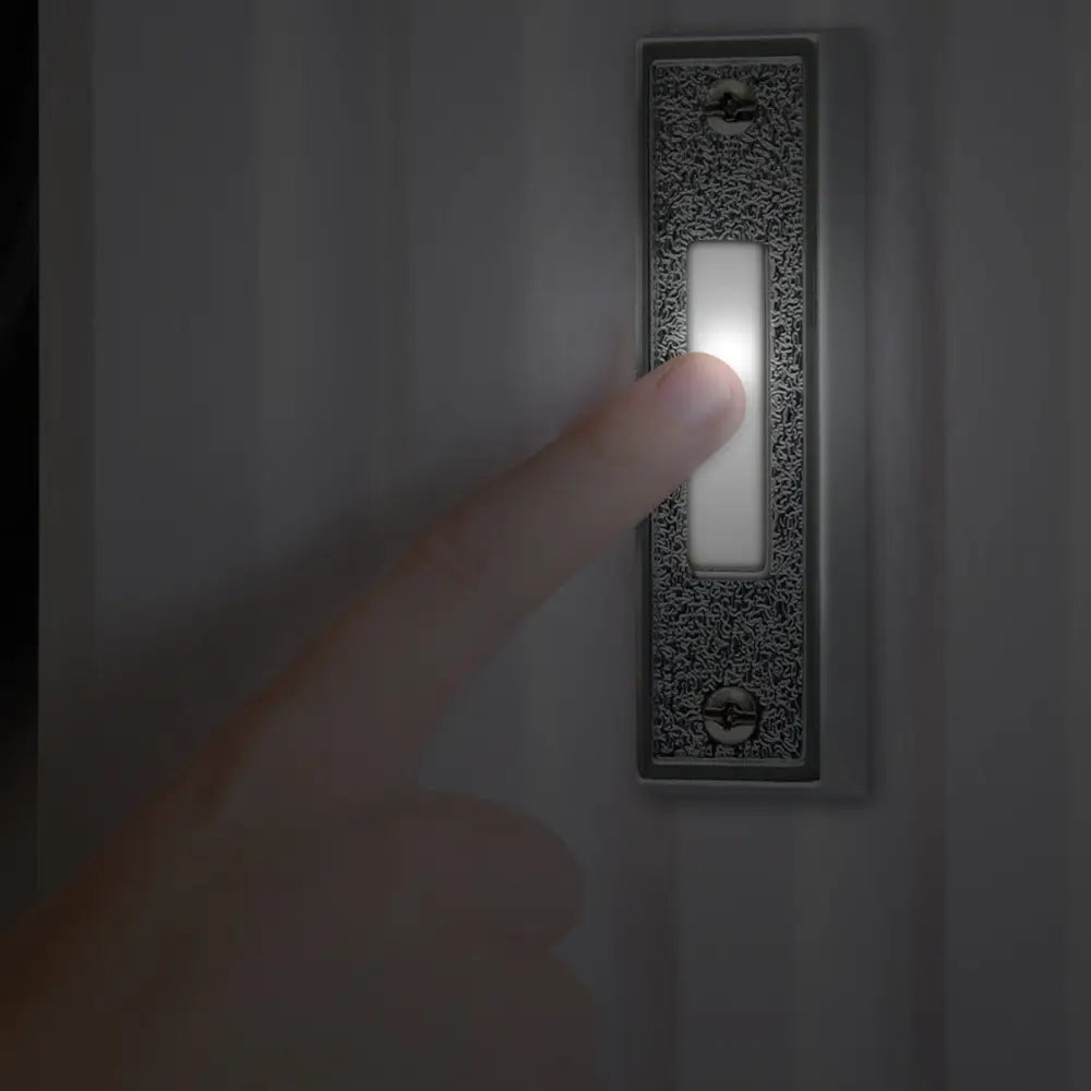 IQ America DP1109S Wired Doorbell Lighted Plastic Silver with White Pushbutton Door Bell - door bell