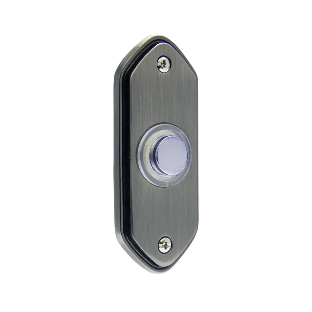 IQ America DP1212A Wired Doorbell Pewter Contemporary Lighted Pushbutton Doorbell - door bell