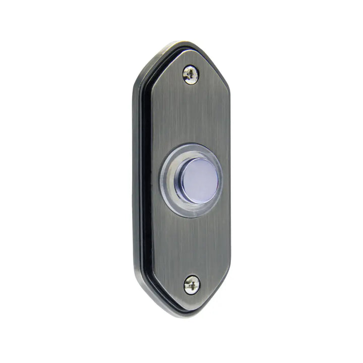 IQ America DP1212A Wired Doorbell Pewter Contemporary Lighted Pushbutton Doorbell - door bell