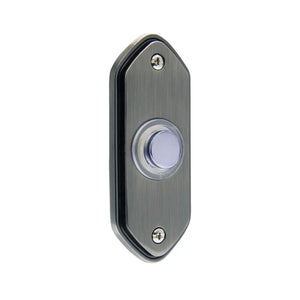 IQ America DP1212A Wired Doorbell Pewter Contemporary Lighted Pushbutton Doorbell - door bell