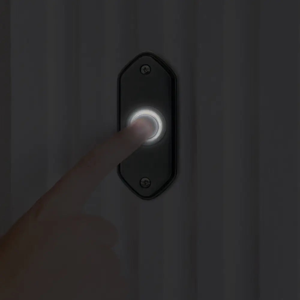 IQ America DP1212A Wired Doorbell Pewter Contemporary Lighted Pushbutton Doorbell - door bell