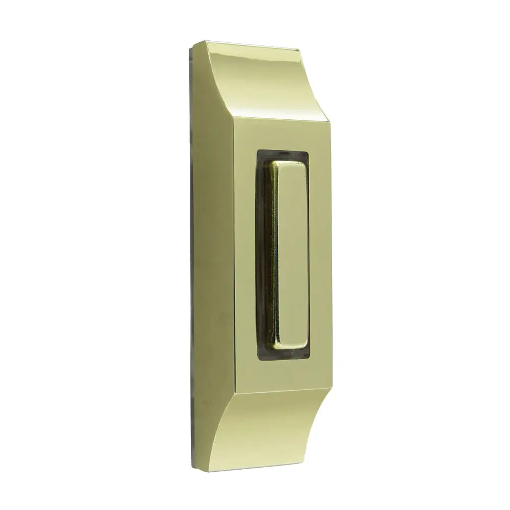 IQ America DP1232A Contemporary Polished Brass Lighted Pushbutton Doorbell - Door bell