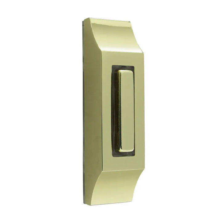 IQ America DP1232A Contemporary Polished Brass Lighted Pushbutton Doorbell - Door bell