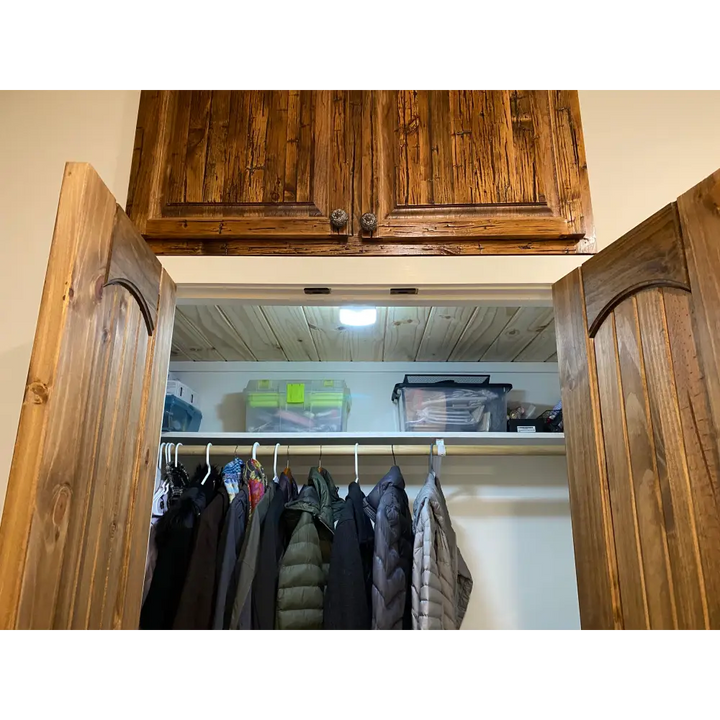 IQ America LB1135WH Battery-Powered LED Motion Security Sensor Flood Light 350 Lumens Universal Mount Closet Shed