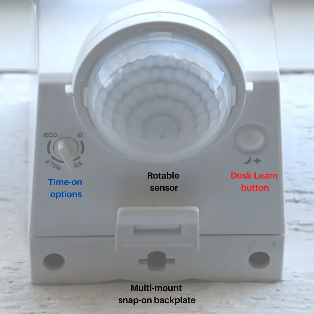 White plastic iq america led motion security flood light with circular motion sensor and adjustable settings 500 lumen