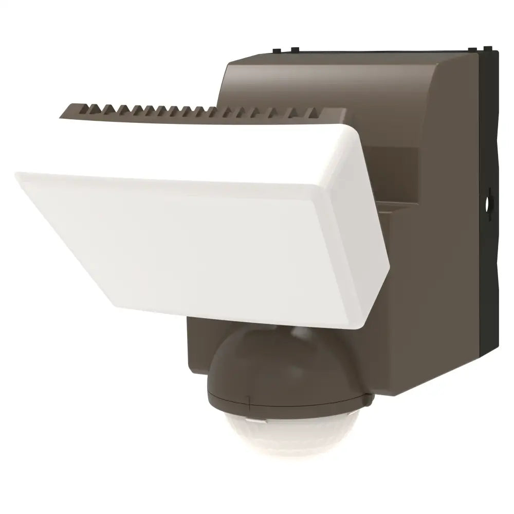 Brown and white iq america led motion security flood light with motion sensor battery powered 500 lumen outdoor use