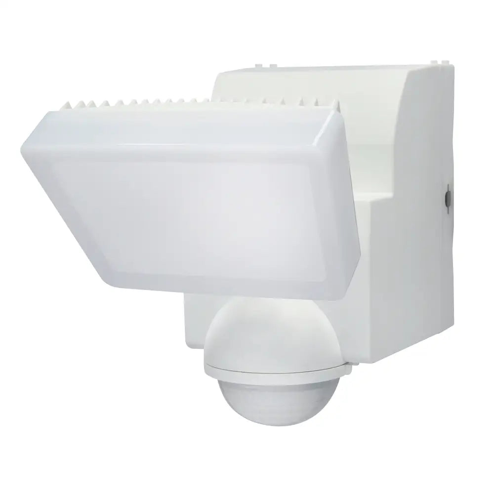 White outdoor motion security flood light with motion sensor iq america led light 500 lumen battery powered