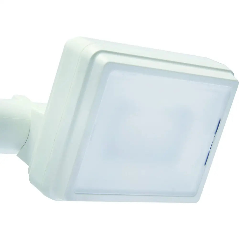 White square led floodlight with sleek plastic casing for eave mount battery powered motion sensor flood light by iq america