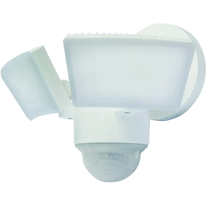 White IQ America led motion security light with adjustable spotlight eave mount for 1100 lumen bright 120V illumination