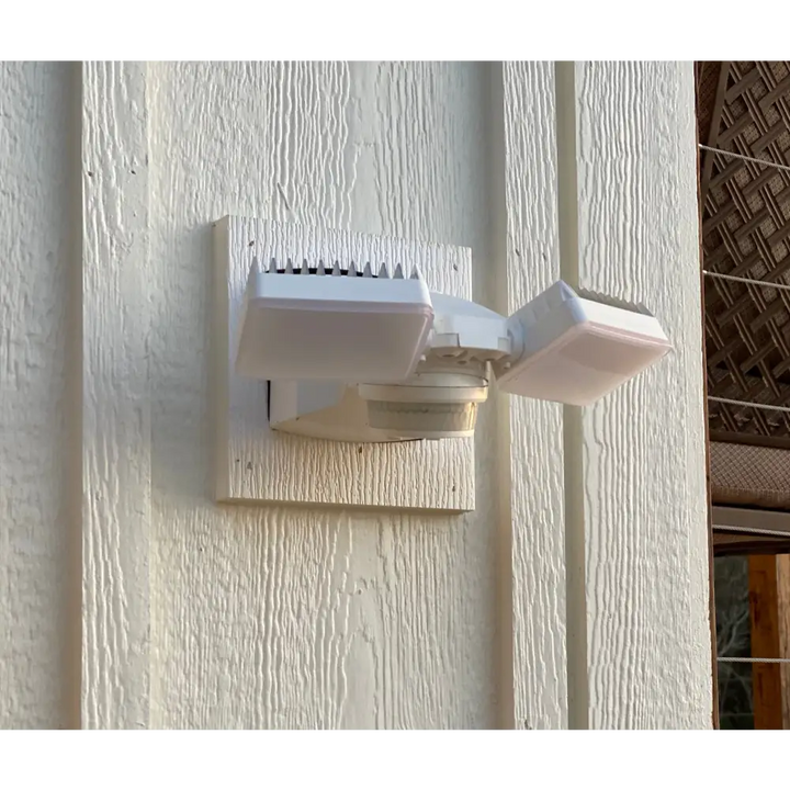 IQ America Motion Security Flood Light 2100 Lumen LED,Wall Eave or Soffit Universal Mt Shed Storage Attic Workshop