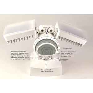 IQ America Motion Security Flood Light 2100 Lumen LED,Wall Eave or Soffit Universal Mt Shed Storage Attic Workshop